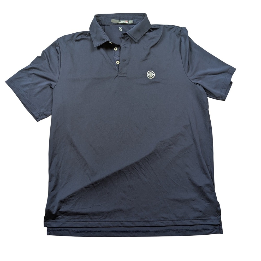 RLX Ralph Lauren Mens Large Navy Blue Wicking Performance Golf Polo Shirt